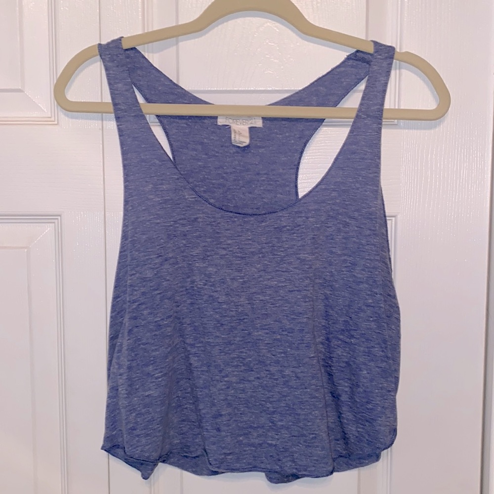 Forever 21 Blue Flowy Crop Top